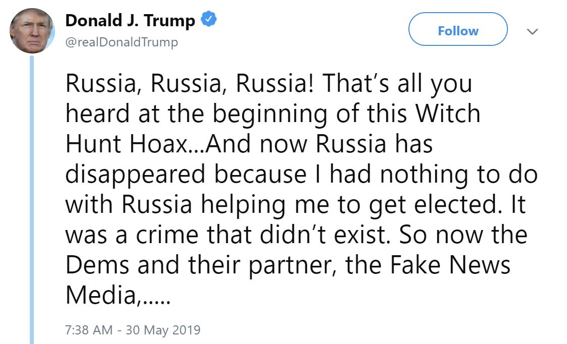 stevebenen's tweet image. &quot;I had nothing to do with Russia helping me to get elected.&quot;

Trump may delete this, but I think this is the first time he&apos;s said publicly that Russia helped elect him.