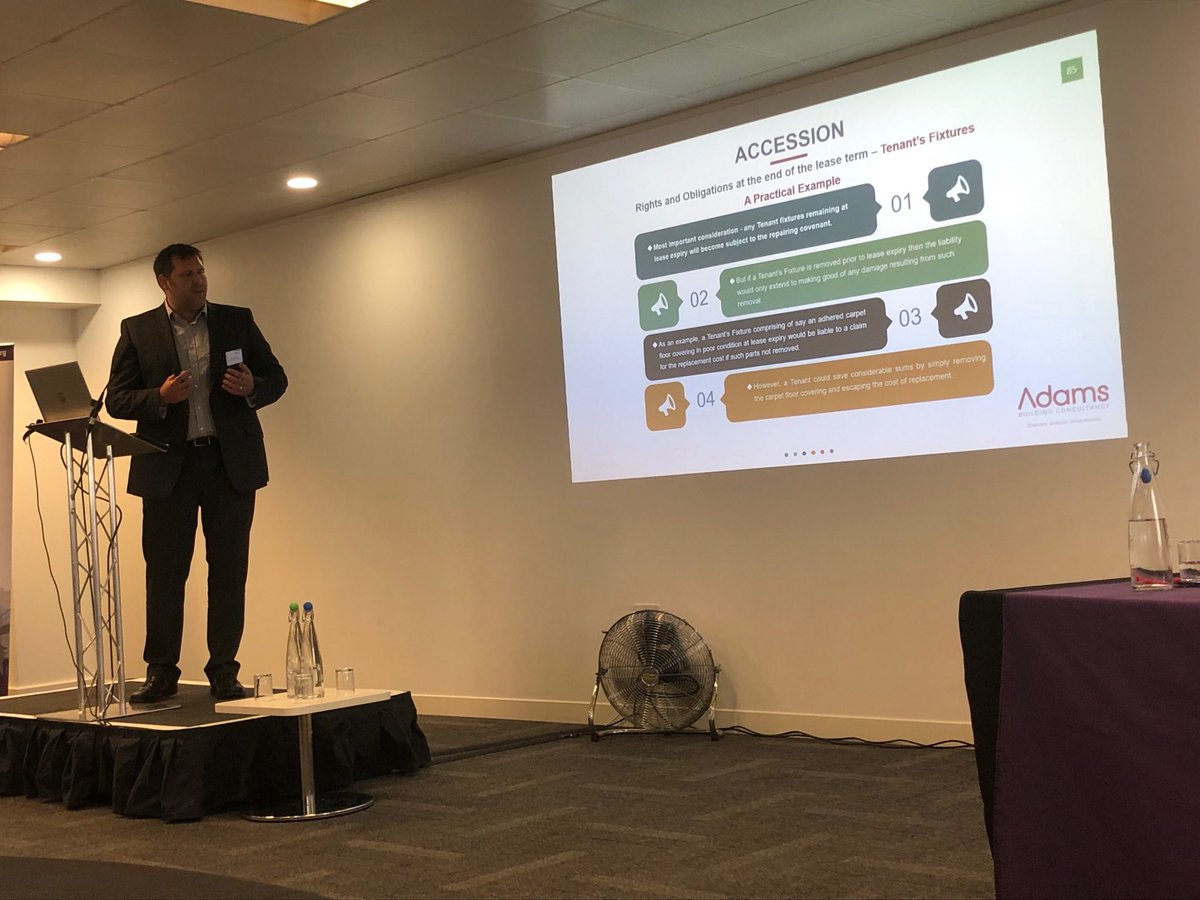 alancmcmillan's tweet photo. Greig Adams next up, on Accession. A detailed discussion, weaving in some English law/terminology along the way. ⁦@RICSScotland⁩ #ricsdilaps ⁦@GreigAdams1⁩ https://t.co/h1jahTzf0z