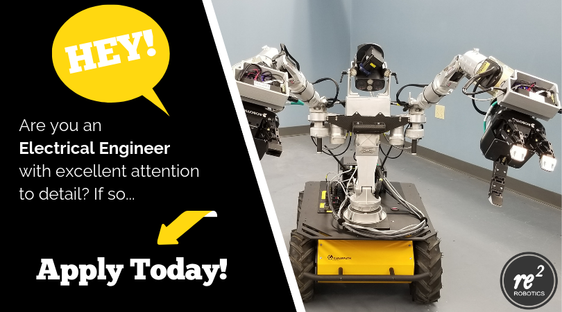 re2robotics's tweet photo. Are you an #electricalengineer with excellent attention to detail? Do you want to help us create the next generation of mobile robotics? Apply today and #letsmakerobots! Details: https://t.co/rMNW4FTcmw
#RE2Robotics #robotics #robots #engineeringjobs https://t.co/S588njtJa4