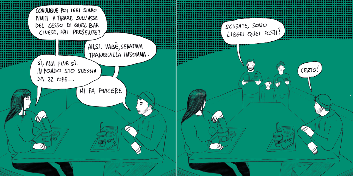 josignorelli_'s tweet photo. “Io e Wallie”, Walter Petrone (in arte Wallie) sa quanto sto in chiusa per la lavorazione del mio prossimo libro per Feltrinelli, e ha disegnato lui il fumetto di questa settimana 💔 enjoy! https://t.co/uGNthJHMKN