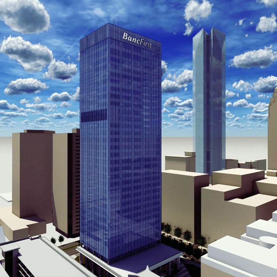BancFirst plans to completely re-skin the 36-story building formerly known as Chase and Liberty Tower.  Would completely change the look of the OKC skyline (building is at far right of 2nd image).
