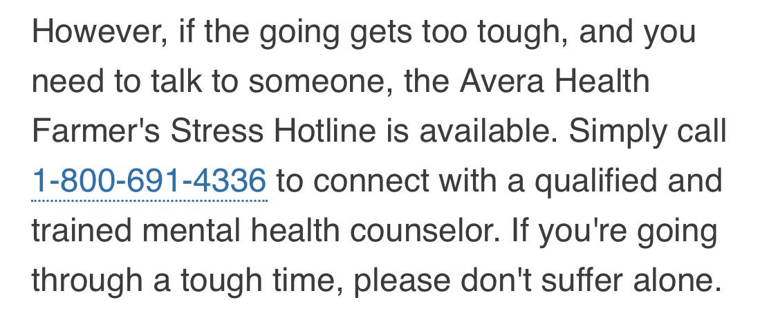 josie4tuna's tweet photo. @Tyne_Ag Recently a healthcare facility here in SD released a hotline for farmers. And I couldn’t help but be excited for this because I know all too well the stress these men and women face. https://t.co/9YggpTD71R