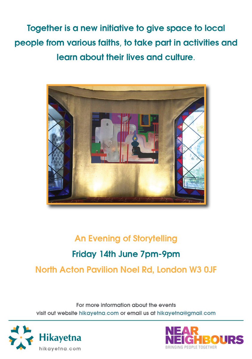 storiesforhopes's tweet photo. Please join us for upcoming event! June 14th, 7-9 pm. North Acton Pavilion, Noel Rd. An evening of storytelling. #storytelling #together #communities we are grateful to our partner in @NN_WLondon for funding together initiative 👏🏻.  Bringing community together https://t.co/yYaonb93gn