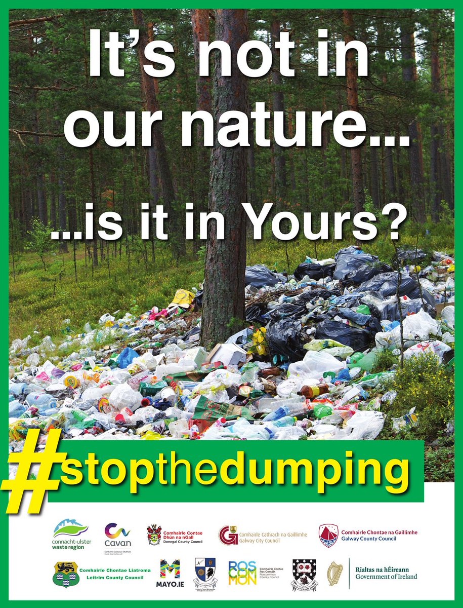 If you dump waste illegally, you will be caught &amp; prosecuted and, if found guilty, face a fine of up to €5,000 and/or 12 months in prison. Only use authorised waste collectors &amp; facilities. Report bogus collectors to your council or on the “See it, Say it” app. #stopthedumping