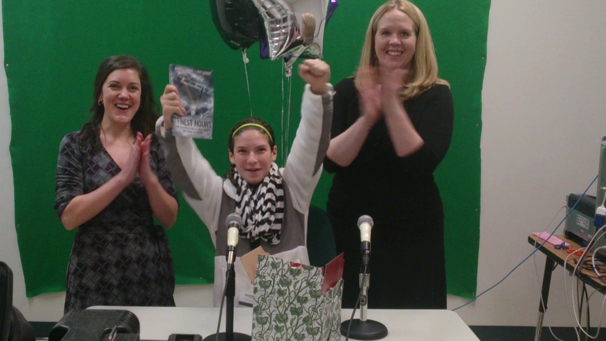 allinreading's tweet photo. Yesterday we had the pleasure of welcoming back graduating seniors who are @HMMSLightning alum. Back in 2015 this young lady was the recipient of our #LiteraryLeader award and had the honor of revealing the title for #ALLIN16. We love you and are so proud of you. #CRL #3Peat https://t.co/0ZhwmmjeZ9