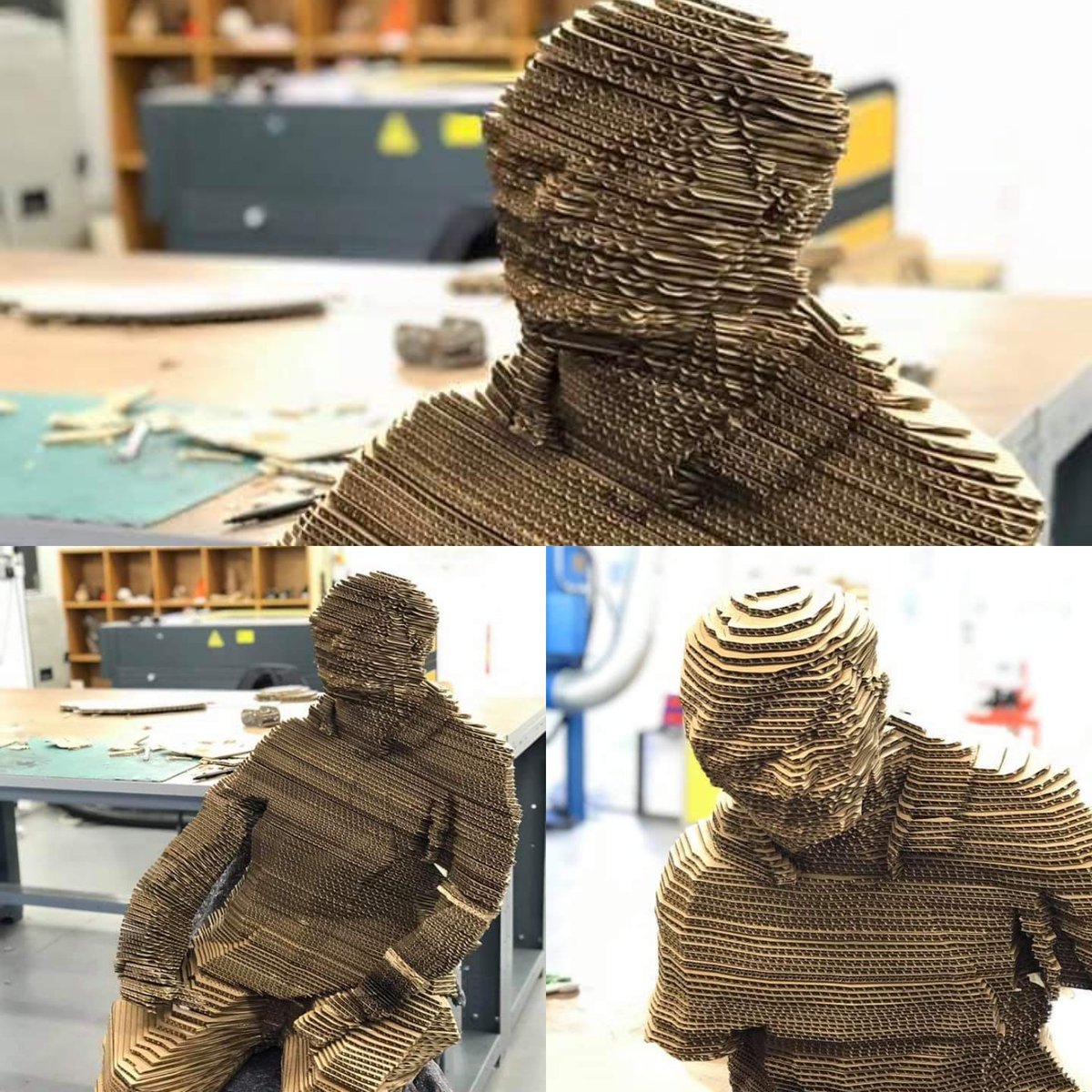 TriWallUK's tweet photo. Student Millicent Sutton's creativity knows no bounds in her degree studies, using #triwall #corrugated Wonderful work of art, well done! Her piece is on display at Weir Garden, Herefordshire until the end of June https://t.co/GJDegvP0S3