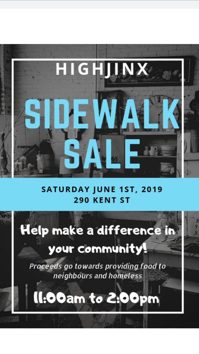 highjinxottawa's tweet photo. This Saturday! The Nepean Pathfinders are going to come host a sidewalk sale at highjinx at 290 Kent St. #communitybuilding #helpingushelp #garagesale #yardsale #sidewalksale #girlguidesofcanada #ottawa https://t.co/KLa3QBxeoD