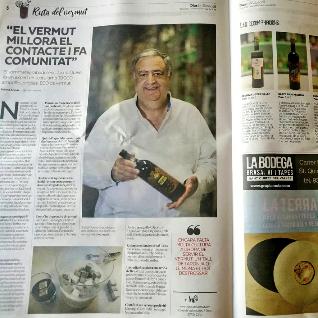 palomarenos's tweet photo. Contenta d'haver coordinat i redactat, en bona part, el suplement #gastronòmic "DS a Taula" del @DiariDeSabadell, dedicat al #vermut i l'#aperitiu a #Sabadell. @Manyosa1930 @PauArenos @BodegaCoca @TocaVermutada @mbaste @cmeliacat @marcossul @txellens1 https://t.co/HMUDcN80L4