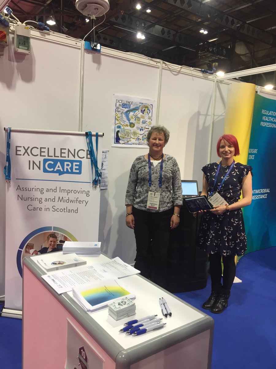 The fantastic Fiona and Sarah from ⁦@NHSNSS⁩ at the ⁦@scotgovhealth⁩ CNOD stall, here to share the CAIR dashboard with #nhsscot19 delegates. Why not pay them a visit... #excellenceincare