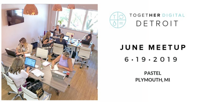 TogetherDetroit's tweet photo. Check your email for the announcement and details on our June meetup at @PastelPlymouth, featuring an awesome panel discussing #WorkLifeBalance. https://t.co/1X04PrZQjk 

#togetherdigitaldetroit #togetherdigital https://t.co/NTfAbZV8rM