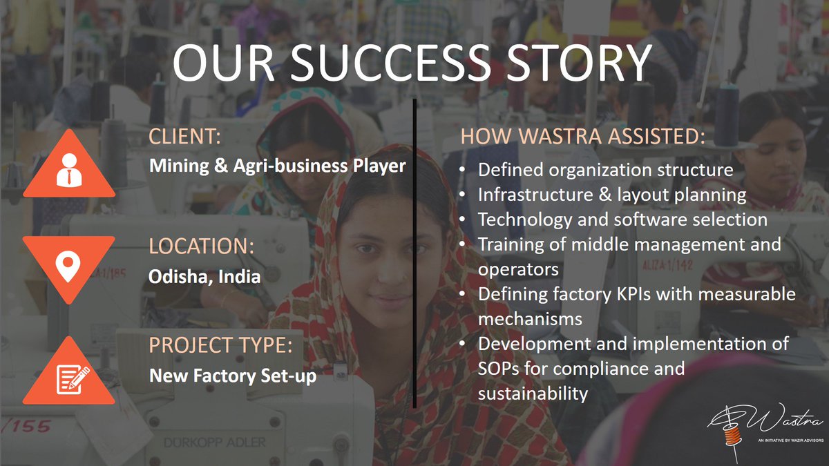 WastraByWazir's tweet photo. Wastra is helping a mining &amp; agri-business player to set-up an engineered #apparel factory in #Odisha. It will be the first #greenfactory💚with full environment compliance. Click👉 https://t.co/NU8mZFWBG1 to know about our factory start-up services.@WazirAdvisors @InvestInOdisha https://t.co/VqVdFBEnJy