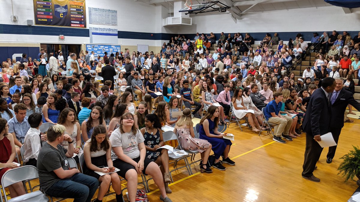 One last time the 8th grade gathers together at CFMS! #recognitionceremony #cfmspride #goodbye