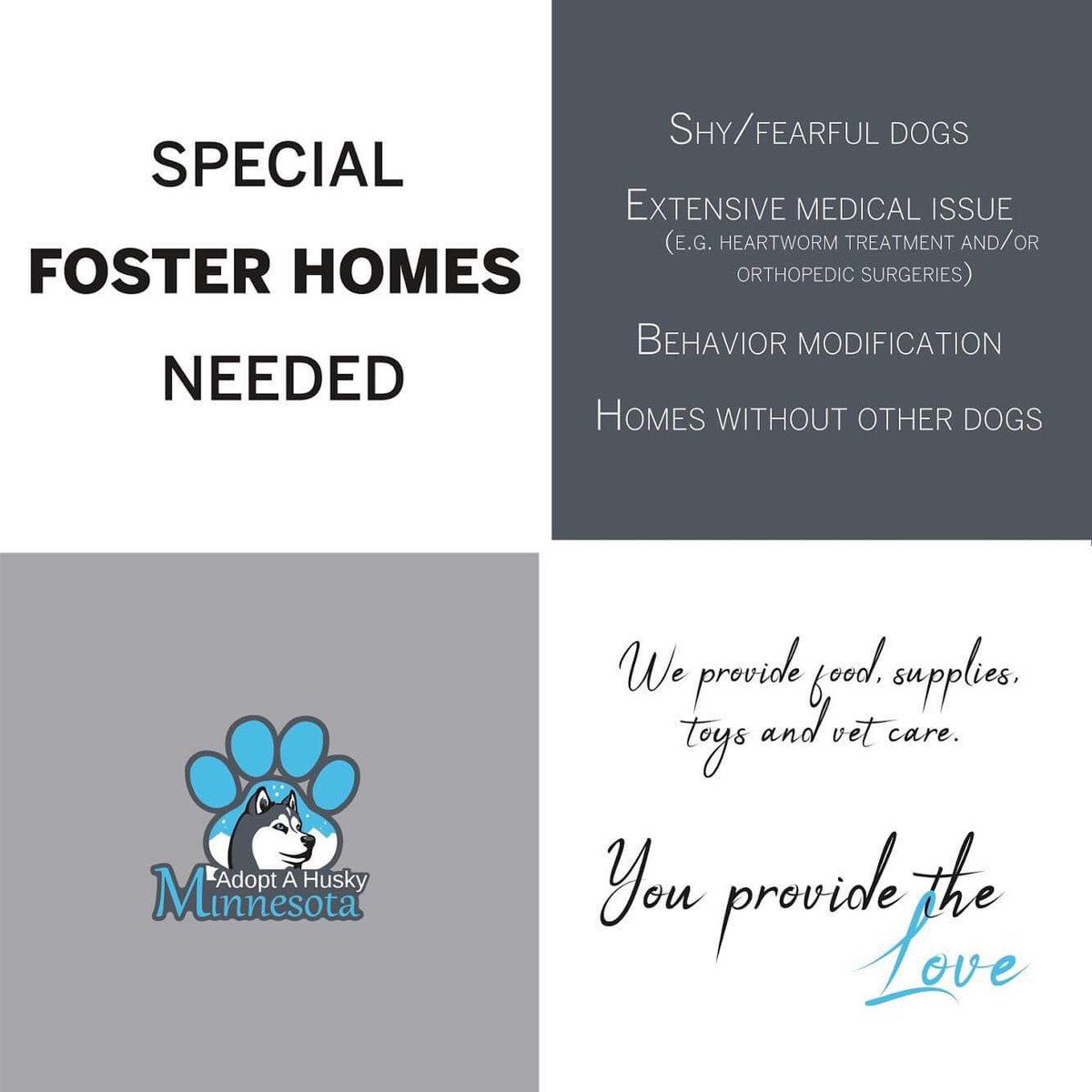 AAH_MN's tweet photo. Do you have a room in your home to help save a life? We are in search of more foster homes. #HelpUsHelpThem #Adopt #HelpNeeded #DonateTime https://t.co/vl63ZIKmsD