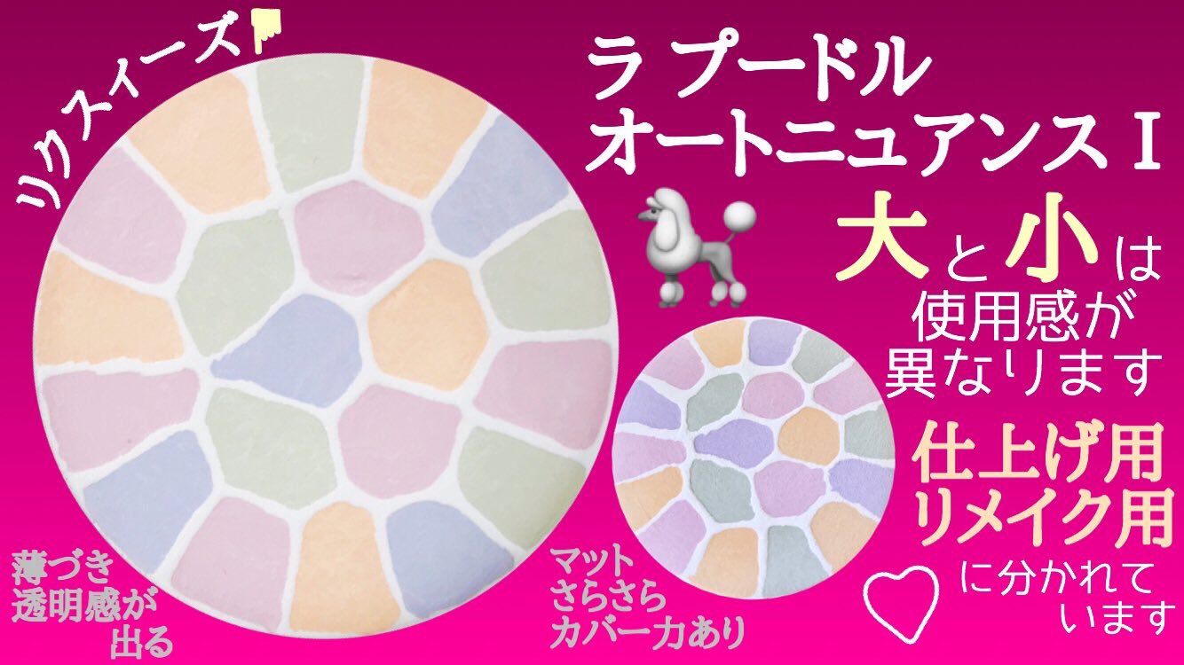 ちこえ ベースメイクを強固にする エレガンス ラ プードル オートニュアンス 仕上げ用 大 とリメイク用 小 の 大きさ以外の違い サイズとカラーの選び方 簡単な使い方 アルビオン系列を販売する化粧品専門店さんに よくまとめられている と