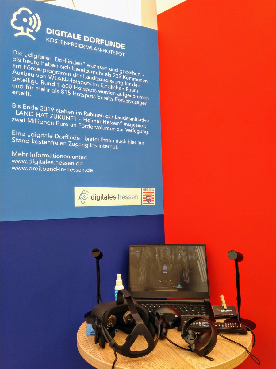 TobiasBuchwald's tweet image. Noch bis Sonntag stelle ich gemeinsam mit #videoreality am Messestand des hessischen Digitalministeriums #VR Experiences aus!
#VRmadeinGermany #DigitalesHessen

Kommt vorbei und lasst uns über das #SocialStartup Projekt @DIGETECH von @Nevana_Tech sprechen 😎 #SocEnt #SocInn