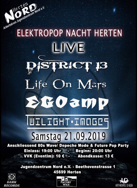 Samstag, 21. September 2019 von 20:00 bis 03:00
Jugendzentrum Nord
Beethovenstraße 1, 45699 Herten
eventim-light.com