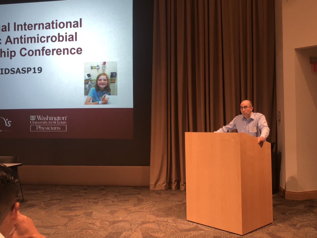 PIDSociety's tweet photo. Good morning STL! @jasongnewland introduces the *10th Annual* Pediatric Antimicrobial Stewardship Conference — follow along with #PIDSASP2019! https://t.co/XIgX6bw2JM