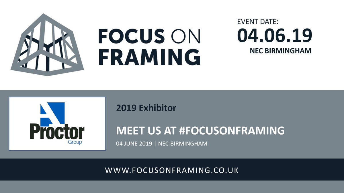 ExploreOffsite's tweet photo. We are looking forward to seeing @proctorgroup next week at #FocusonFraming in the @thenec ! #Proctorgroup have been providing the construction industry with Technical & Innovative Product Solutions for over 80 years!
Book here! https://t.co/ANU5kl0uUv https://t.co/WamLXxKdNV