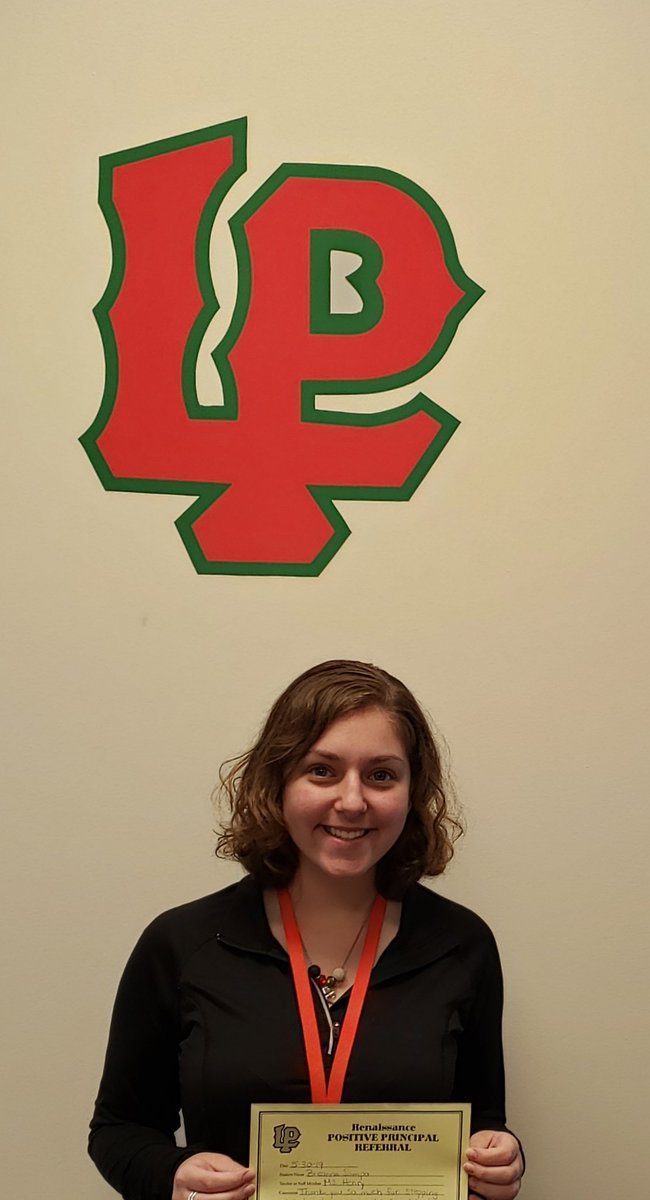 This student was caught...BEING POSITIVE!!! Thank you for stepping up and helping. <a href="/LPHSrenaissance/">LP Renaissance</a> <a href="/LPCavaliers/">LP High School</a> <a href="/LPYearbook/">Ell Ess Pe Yearbook</a> @lead_lp @MsHenry334 <a href="/ms_tuttle/">Mrs. Baker</a> <a href="/sjeanblanc/">Stephanie Jeanblanc</a>