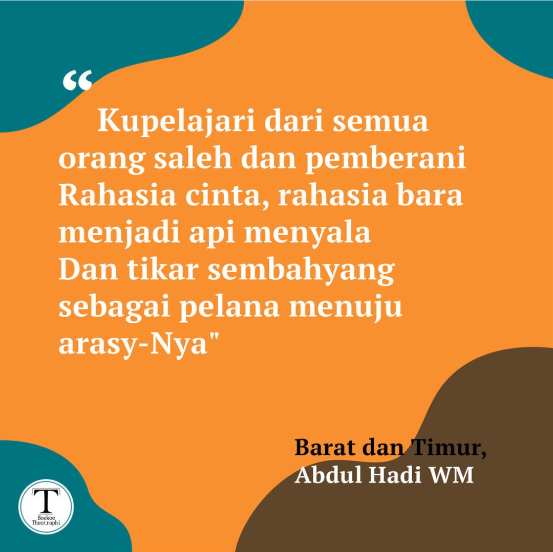 Theotraphi's tweet photo. Kesalehan adalah dialog dalam kesepian jiwa.

#boekoetheotraphi #buku #bukuteologi #bukusastra #bukufilsafat #philosophy #literatur #pecintabuku  #blibiophile #HariBukuNasional #mati #datang #Ramadhan #sholeh https://t.co/ifNoVtoKti