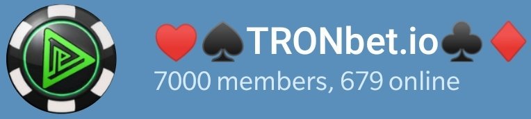 7,000 members in this amazing community!
Thank you guys, you are the engine of TRONbet.io
t.me/tronbetio
#ANTE #TRX #TRON