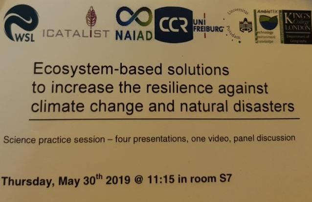 Sophia__Burke's tweet photo. Our @NAIAD2020 presentation is today at #ECCA2019 of Nature-based #ClimateChange adaptation: open access tools for #NBS investment strategy and effectiveness assessment with @markmulligan @policysupport #EcoActuary #freestations #naturalfloodmanagement https://t.co/NtZUBP6Ov7