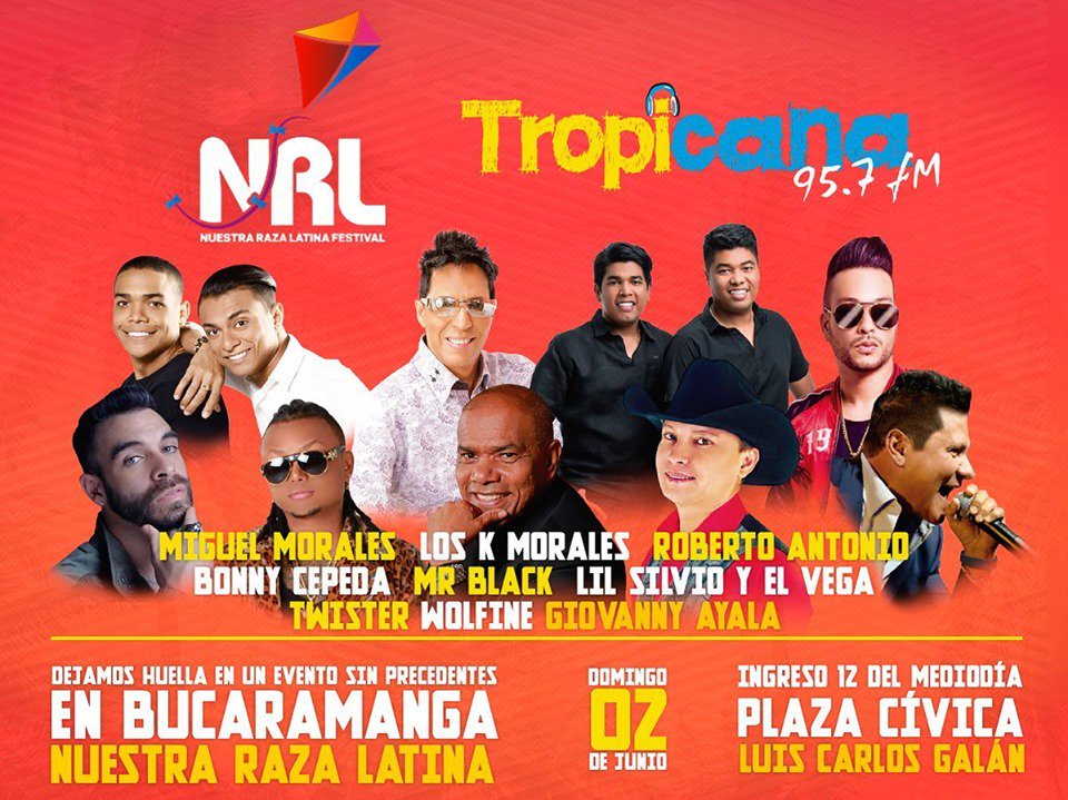 Tropicana está llevando el sabor de Nuestra Raza Latina a varias ciudades de Colombia. Este fin de semana el turno es para la ciudad bonita, Bucaramanga.
Quisiéramos saber dónde quieren tener un festival tan grande e importante como este #NRL2019 #NRLTropicana