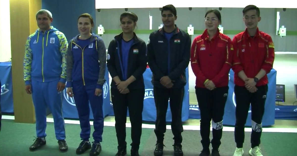 They Finish off with a Gold Medal In 10 M Mixed Air pistol 👏👏👏 Congrats <a href="/realmanubhaker/">Manu Bhaker🇮🇳</a> @ Saurabh Chaudhary 
#ISSFWCMunich
<a href="/OfficialNRAI/">NRAI</a>