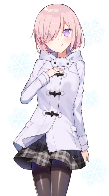 余りにも暑いから冬服マシュ描いて涼む #FGO 