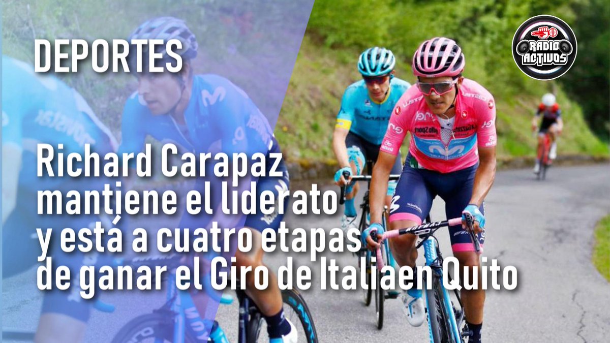 El ecuatoriano Richard Carapaz se mantuvo este miércoles por cuarta vez consecutiva al frente de la clasificación general del Giro de Italia bit.ly/2Qyyg5q