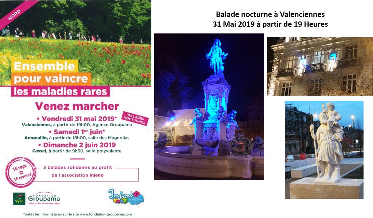 Venez nombreux demain soir <a href="/valenciennes/">Valenciennes V.P</a> pour les balades solidaires de <a href="/GroupamaFd59/">GroupamaFédé59</a> visite inédite et commentée en #solidarité @fondationsante pour soutenir l'association #injeno