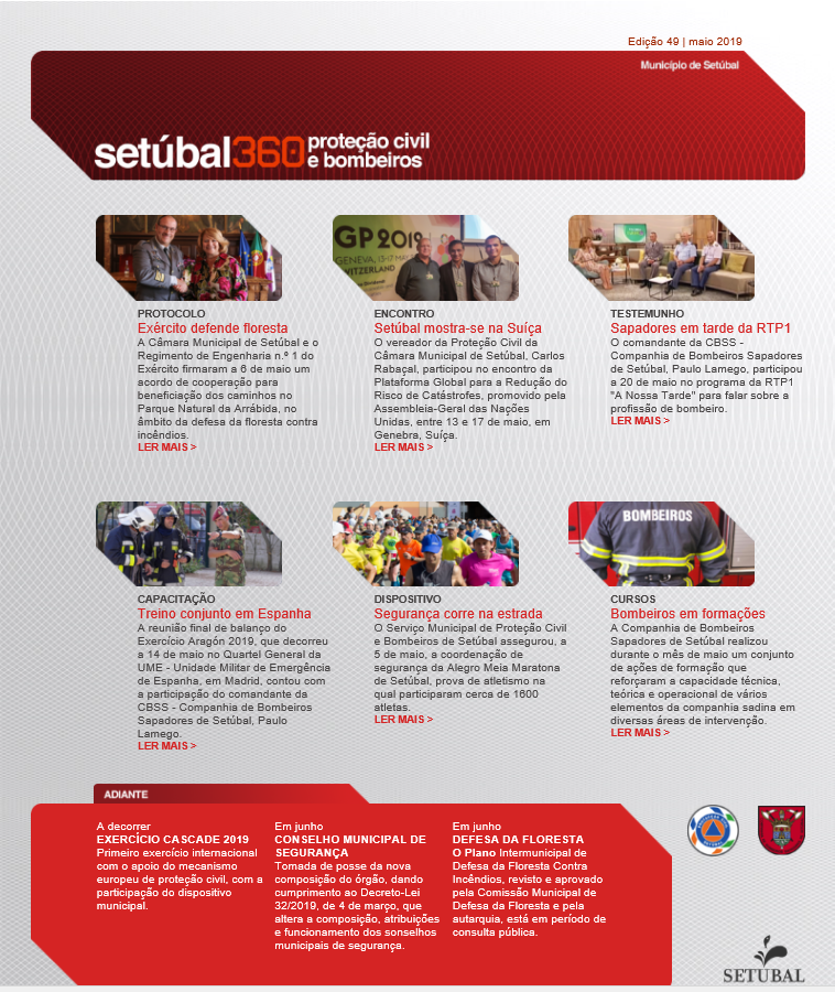 SetubalSos's tweet photo. #STB360PROCIV -  Já se encontra disponível a edição de maio! 📰https://t.co/6kM50OlFHm   🗞️Destaque para a assinatura de protocolo com Reg. Engenharia 1 para Defesa da Floresta Contra Incêndios 👉 https://t.co/6bz4zqsmER https://t.co/lUtv0lKfPy