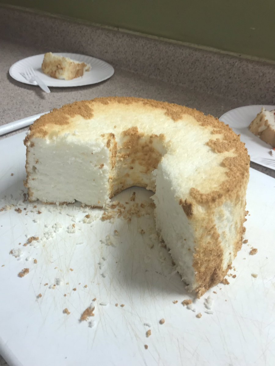 LoriSuss's tweet photo. Angel food cake from scratch- all of the cakes were amazing! Great job Advanced Foods! #sayyestofcs #culinary #mhsmustang1 #menomfcs https://t.co/HrzKEKAOpI