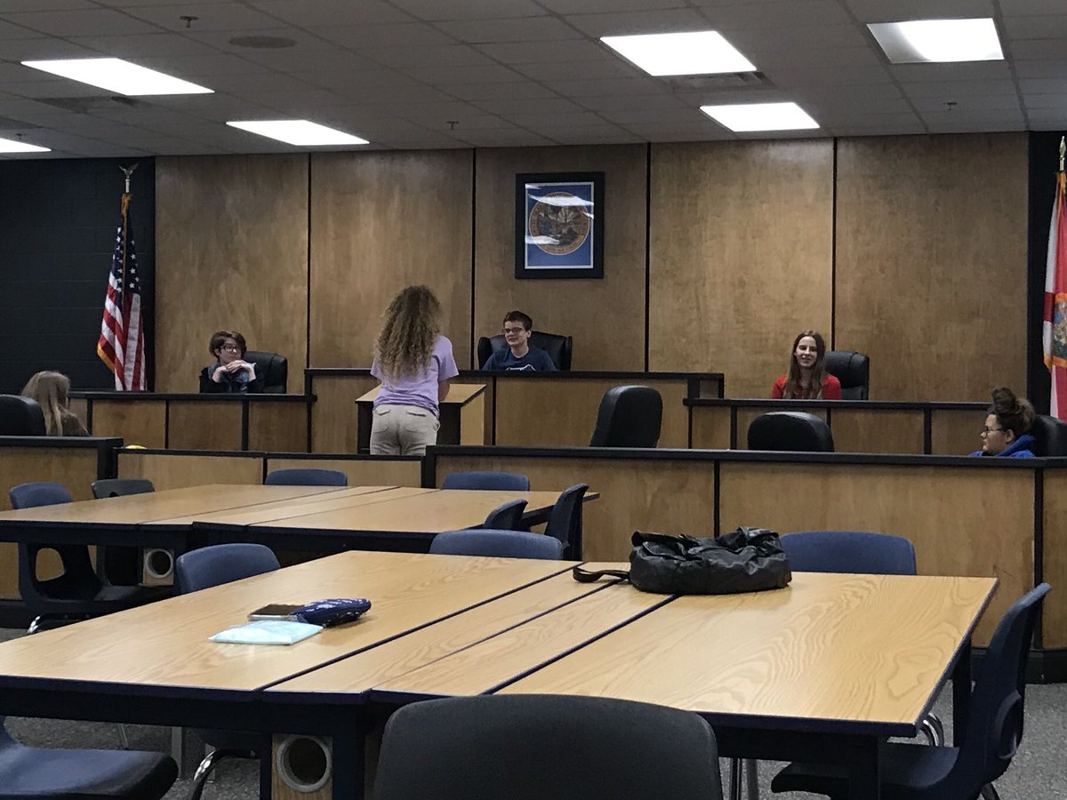 What do you do on the last day of school?  An impromptu Mock Trial; that’s what.  #cantkeepthemoutofthecourtroom #classroom2career <a href="/CteMatanzas/">Matanzas CTE</a>