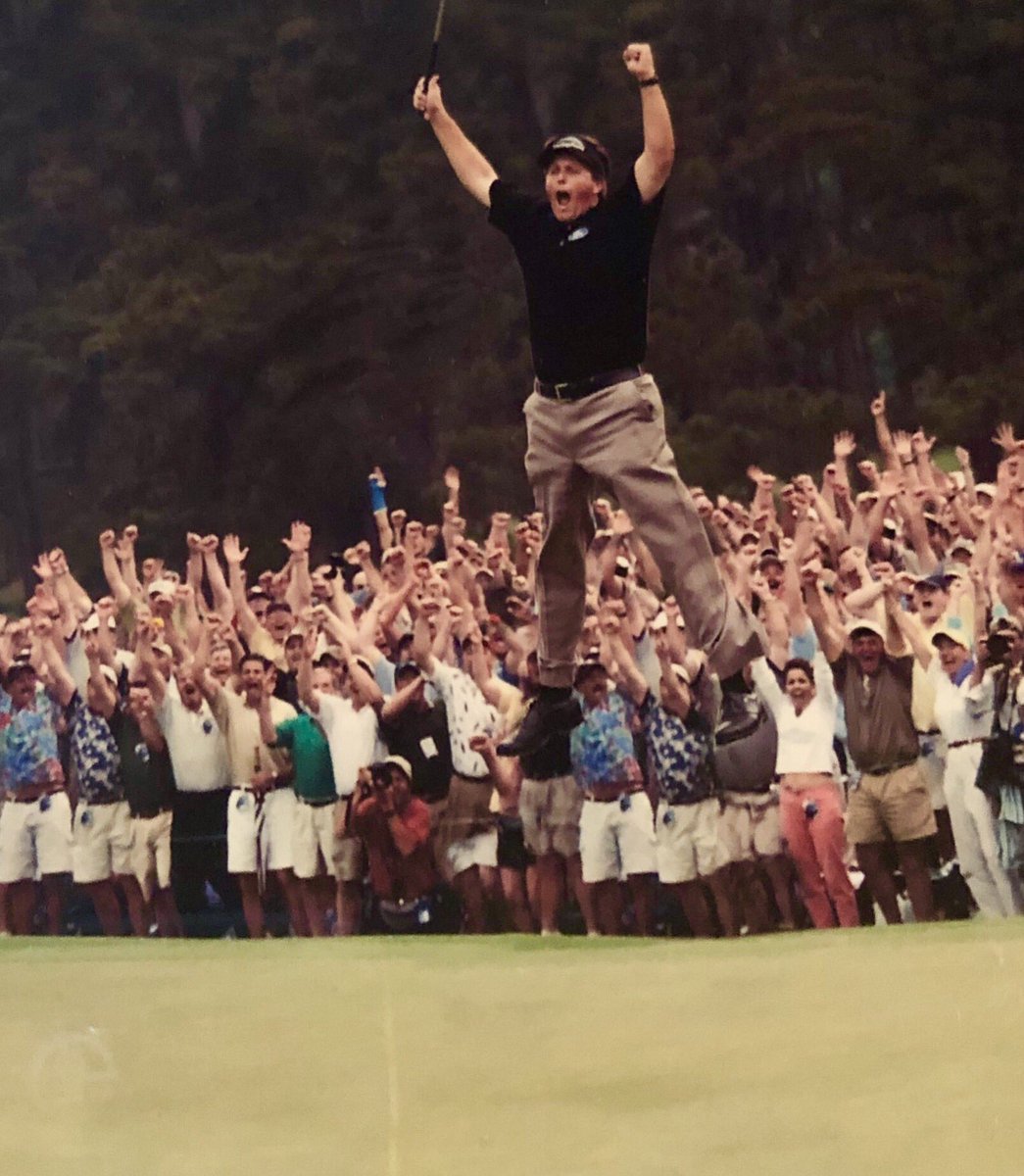 PhilMickelson's tweet photo. Only a few people know, but with my serious hops I think I could have played in the @NBA. I’m ready to go if the @warriors or @raptors need me for the #NBAFinals. 😉 https://t.co/8o4IUvGypc