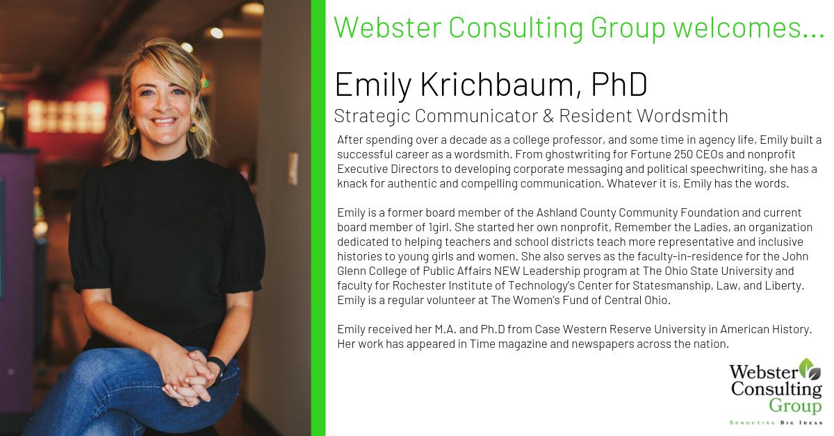 wcg_solutions's tweet image. WCG is growing! Meet our newest team member, Emily Krichbaum. #WCGSolutions