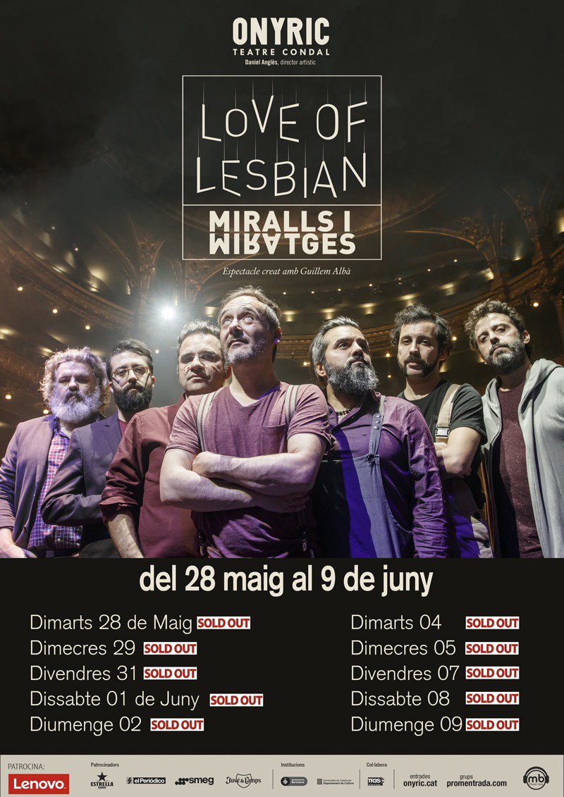 loveoflesbian's tweet photo. Abrir el almacén de nuestra memoria ha sido un regalo. Muchas gracias a todos por llenar los teatros de aplausos! Despedimos #EspejosYEspejismos #MirallsiMiratges en Barcelona. DIEZ días abarrotados de emociones y complicidades. Que se haga la magia! #Soldout https://t.co/ZCovcUIjQd