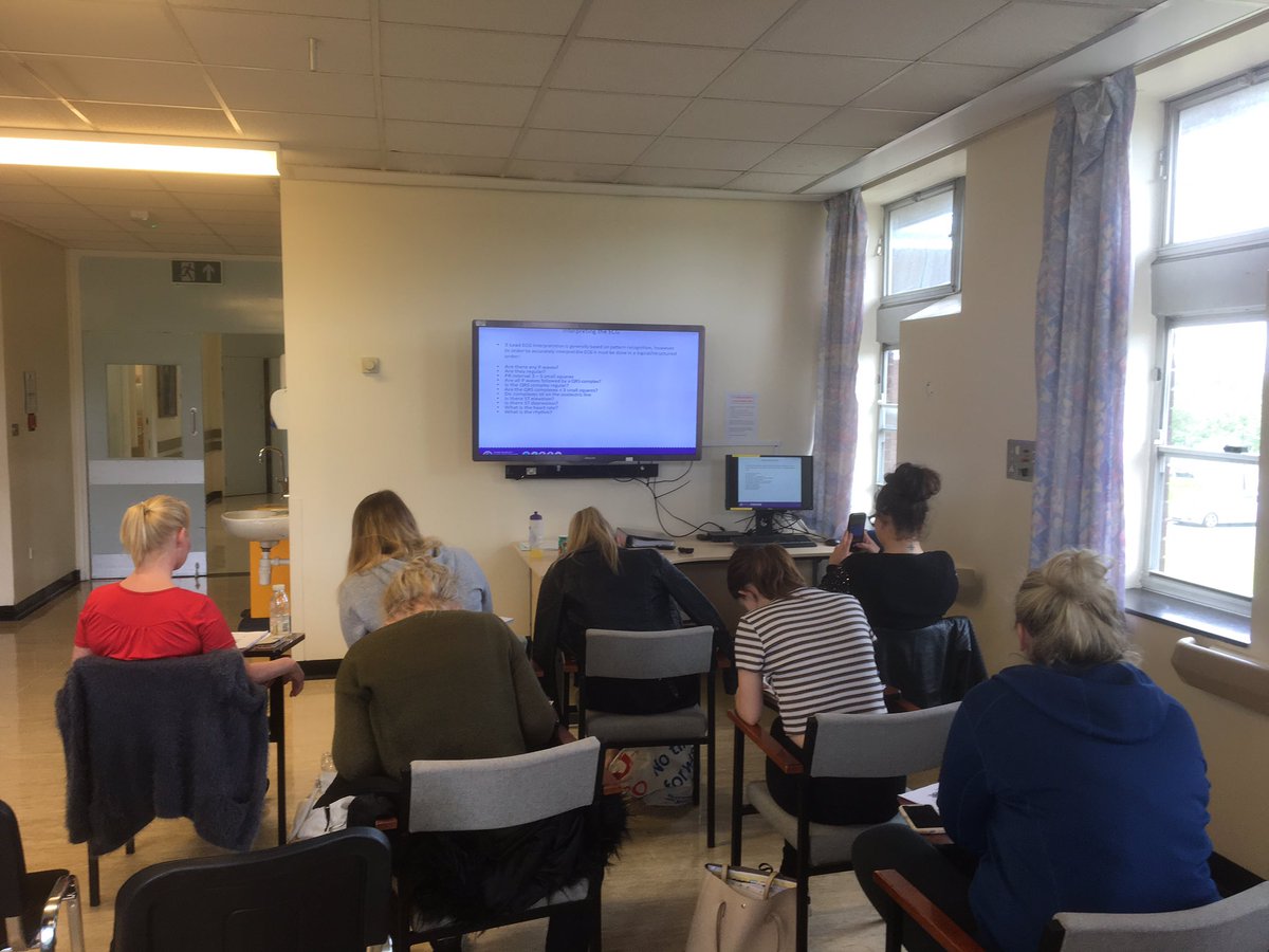 chris_clinskill's tweet photo. Interpreting rhythm strips with the preceptees #ECG #clinicalskill #preceptorship @WHHNHS @Mel_Pickup @Kimberley_S_J @JenMcCartney2 @lizzieGarrett86 @SharonWr1ght https://t.co/mNbNlLJteG