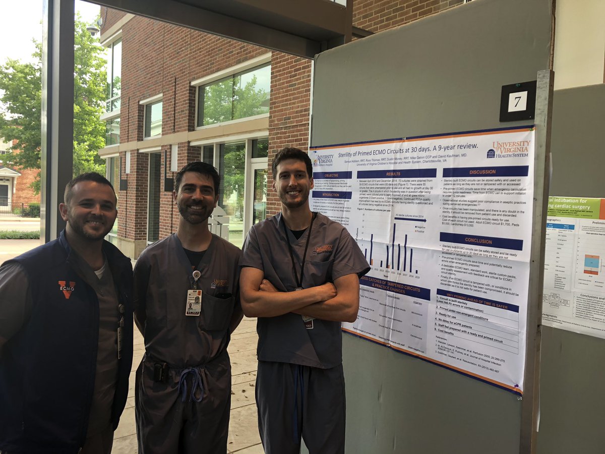 UVA_PICU's tweet image. #UVA ECMO Team presenting on sterility of primed ECMO circuits at 30 days - at Peds Research Day