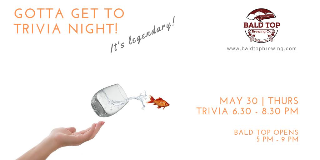 It's Trivia Night tonight folks! After work-whiz to the quiz! We'll see you in the tap barn later! Penny pints for the winning team! #baldtopbrewery #baldtopbrewing
#baldtop #blueridgemountains #bringfido #craftbeer #craftbrewery
#breweriesinvirginia #quiznight #trivianight