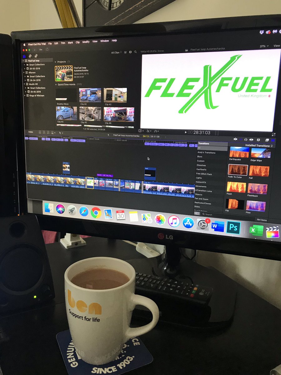 So today I am mostly mixing my journalism and video skills, transcribing and subtitling <a href="/Flexfuelcompany/">FlexFuel Energy Development FFED</a> video for use at @automechanikaBM - tea is compulsory! #video #freelance #multiskilled