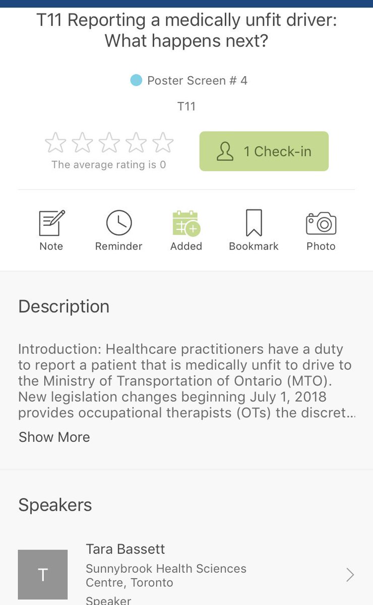 LisaPBRI's tweet photo. @Sunnybrook's very own, Tara & David, representing at #CAOT2019! Make your way to Poster Screen #4 to learn more about reporting a medically unfit 🚗driver!
Kudos from @PBRIRocks 👏👏👏
#OTsinaction #CAOT2019 @CAOT_ACE https://t.co/ymNsm4jpCV