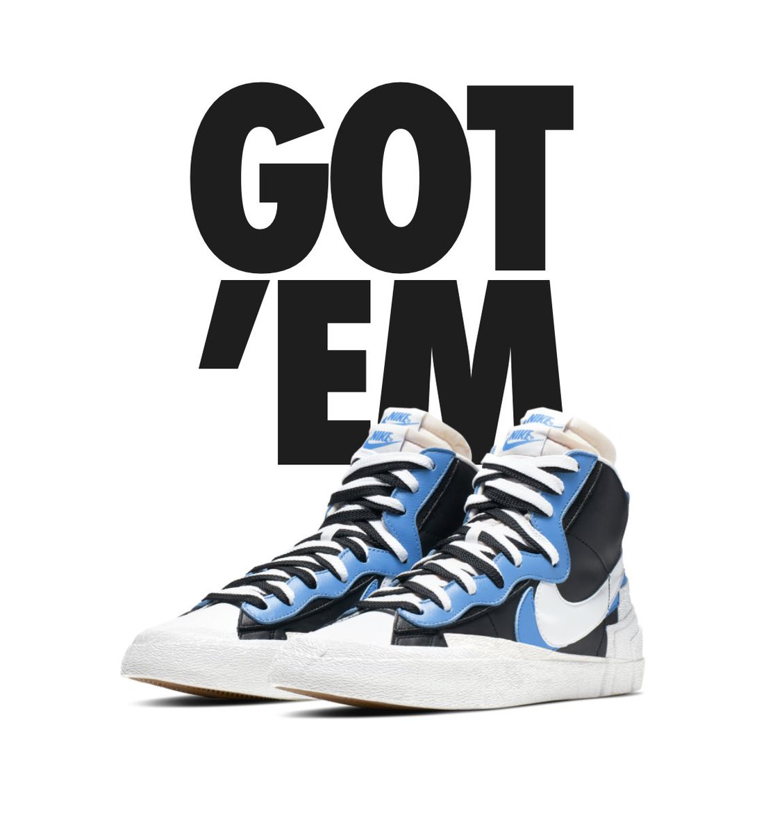 WhyYouReadMe's tweet image. The Nike Blazer Mid Sacai is yours. Share your latest pick up with your friends.
nike.com/us/launch/t/bl…