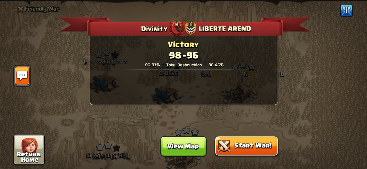 DivinityCoC's tweet image. Epic war in wcl playoffs @wcl_warriors ...gg @LIBERTE_AREND and good luck