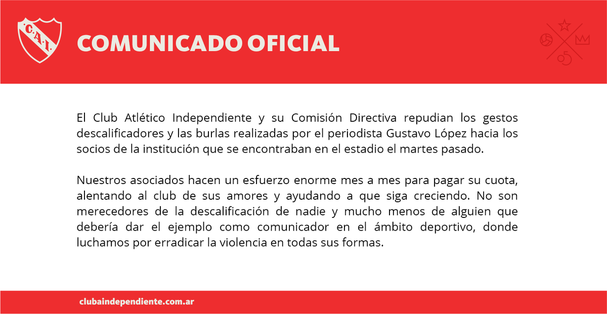 Andrés Calamaro va a tocar en Independiente? el INSÓLITO comunicado del club