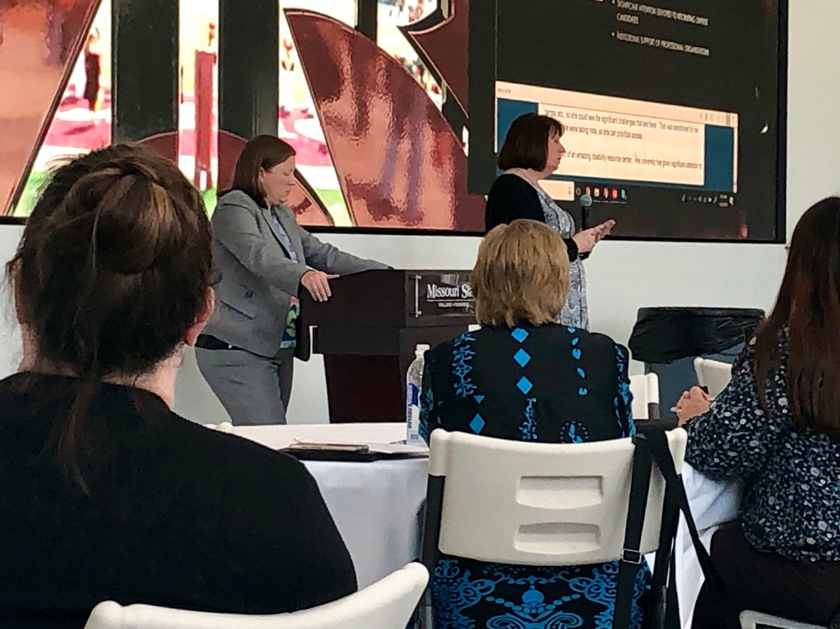 #AllySummit  #MOAhead <a href="/MissouriState/">Missouri State</a>  Rachel Dockery and Julie Holmes delivering the Plenary at MOAhead “Compliance through Inclusion”.  
Proud of the work our university is doing to remove barriers and promote inclusion!❤️
