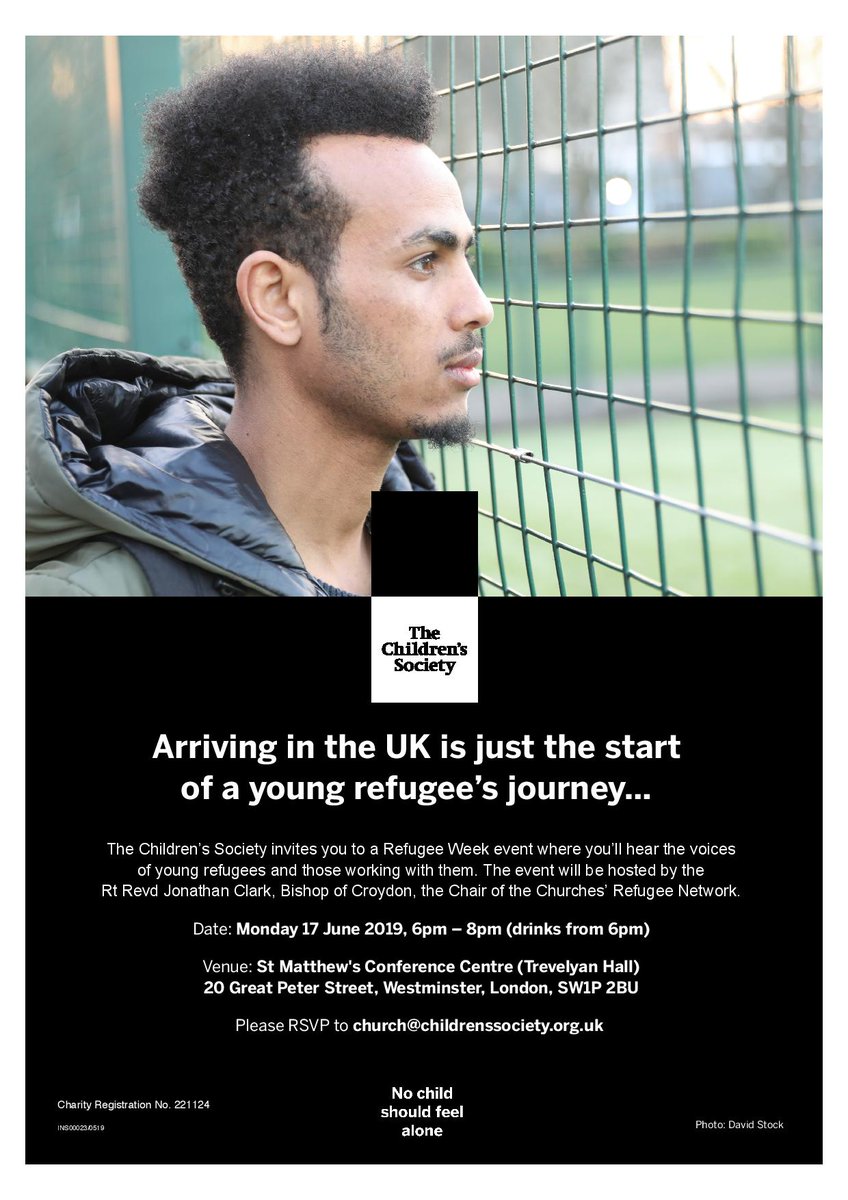 Hear about the experiences of young refugees and those working with them <a href="/childrensociety/">The Children's Society</a> hosted by @BishopofCroydon
