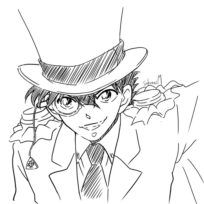 酔っ払いの落書き。

#怪盗キッド 
#名探偵コナン 