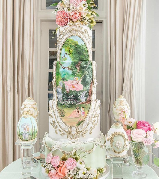 When #MarieAntoinette said “Let them eat cake” she didn’t mean this one... #finecakesbyzehraofficial | #SeeYouAAtBrideLux #WeddingCakes