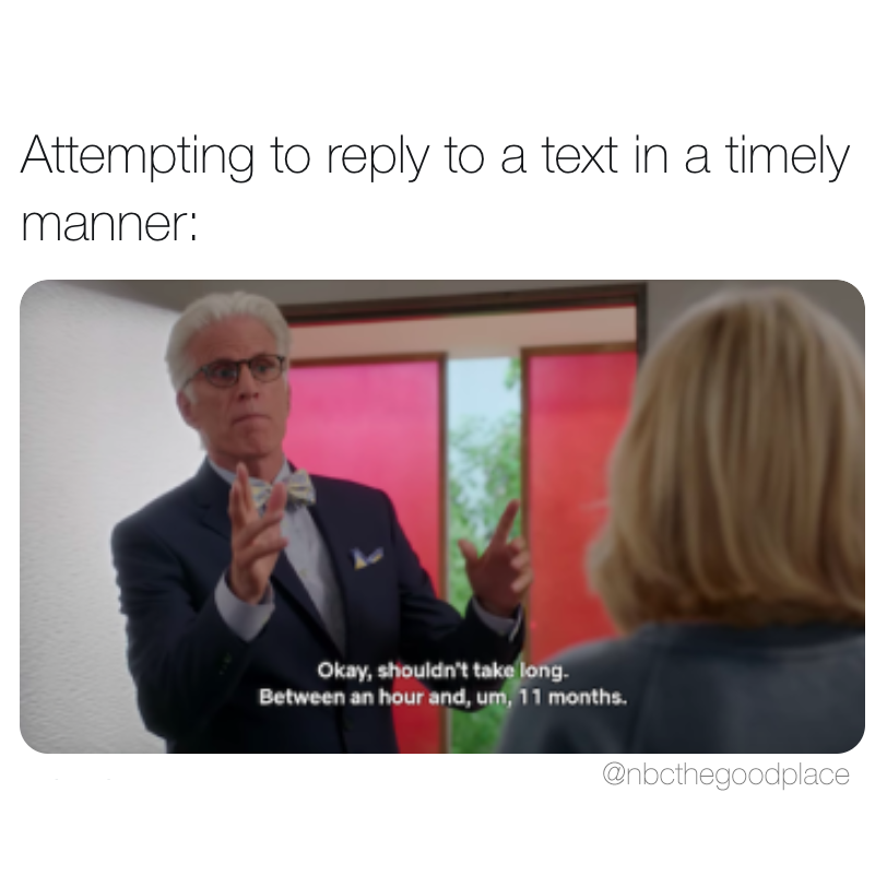 nbcthegoodplace's tweet photo. Michael? More like MEMEchael. https://t.co/j959TCDHIU